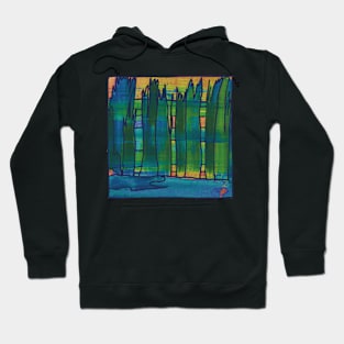 Liminal Space II in Blue and Green Sunrise Abstraction Hoodie